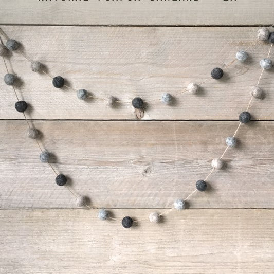 Grey Pompom Garland