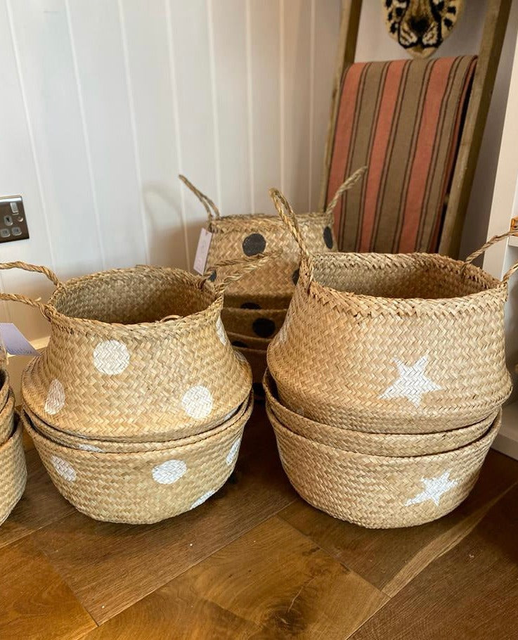 Seagrass White Spot Basket