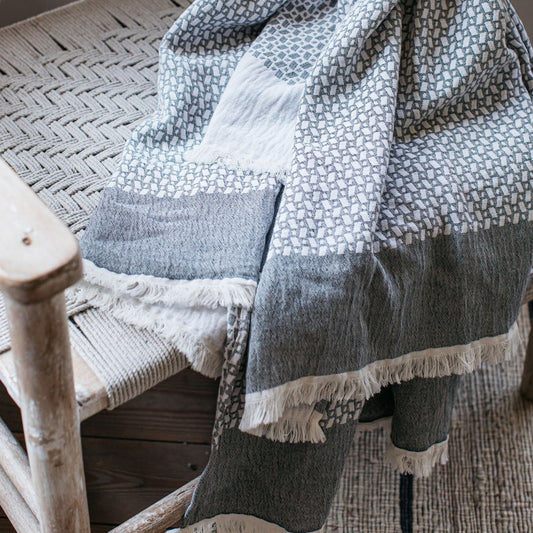 Geometric Throw Grey