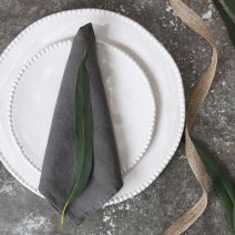 Charcoal Grey Linen Napkins, Set of 4