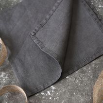 Charcoal Grey Linen Napkins, Set of 4