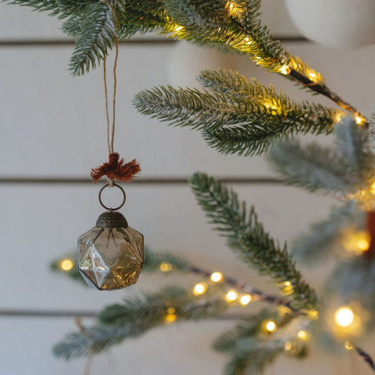 Hexagon Glass Ornament, Brown