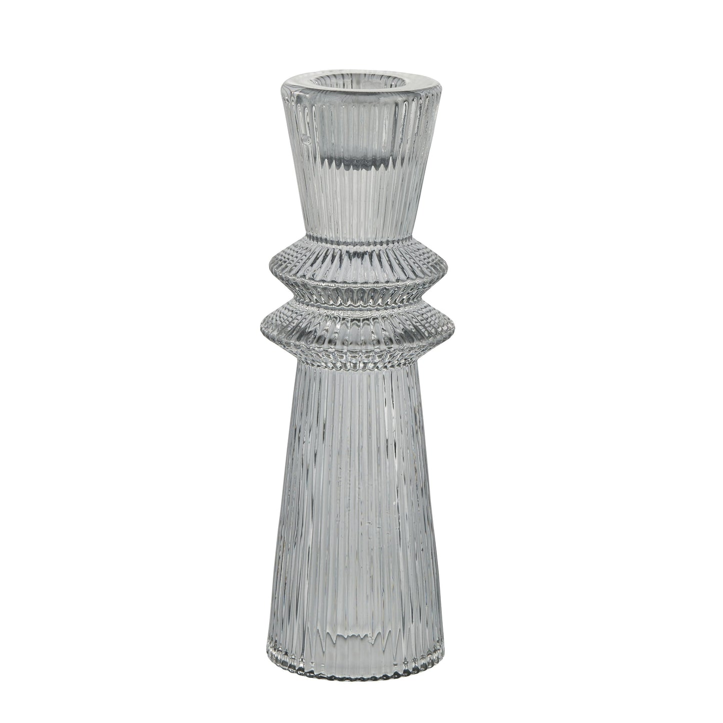 Grey Glass Candleholder Large