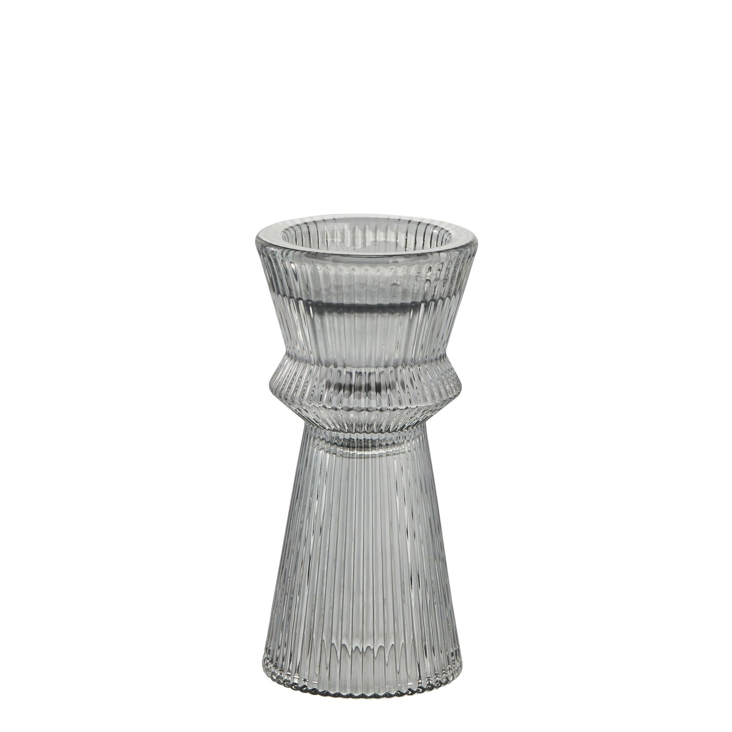 Grey Glass Candleholder Small