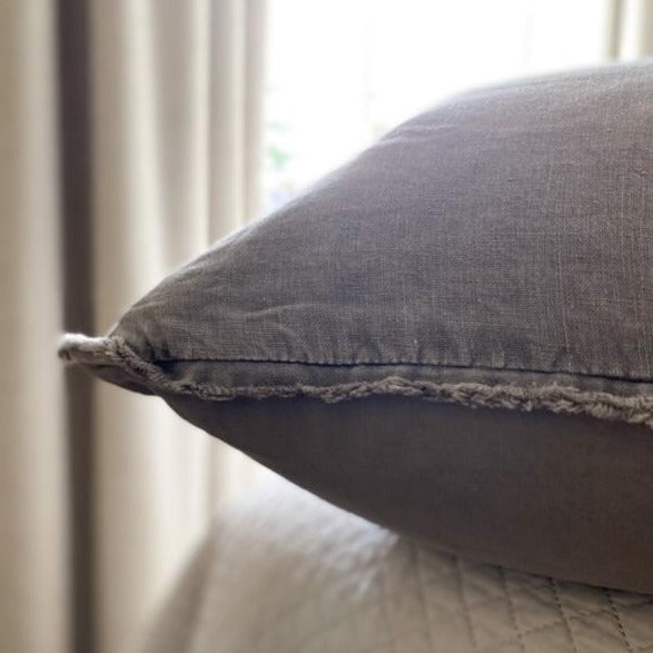 Grey French Border Cushion