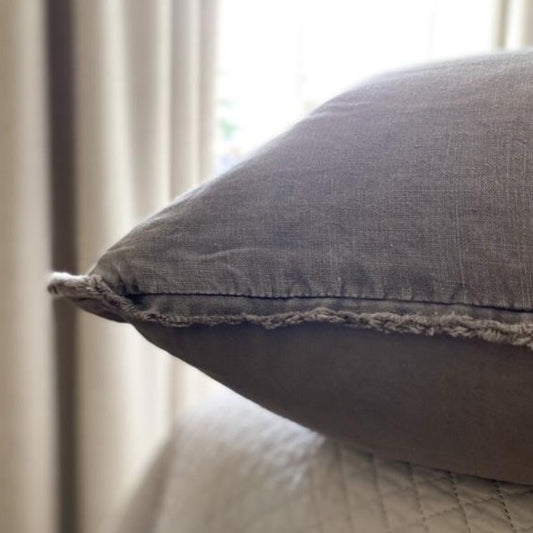 Grey French Border Cushion