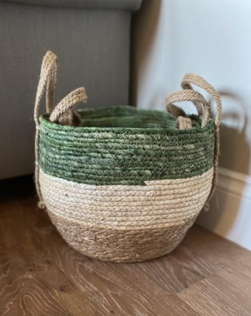 Green Woven Baskets Set of 3