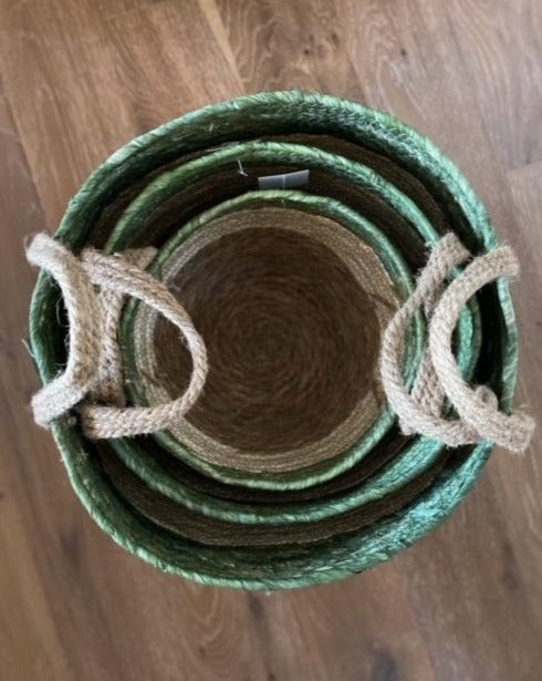 Green Woven Baskets Set of 3