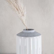 Large White Cement Vase