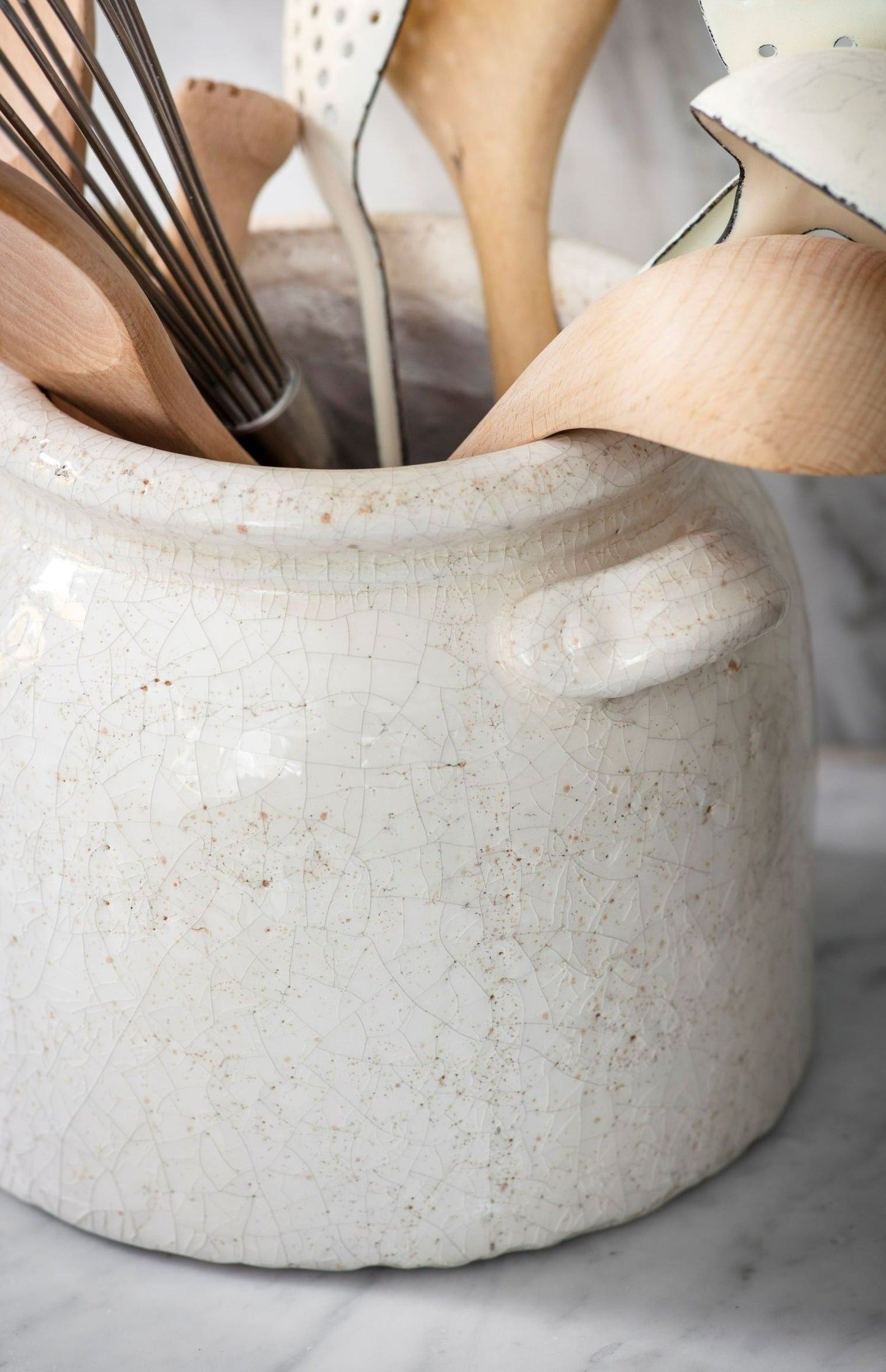 Crackle Glaze Pot with Handles