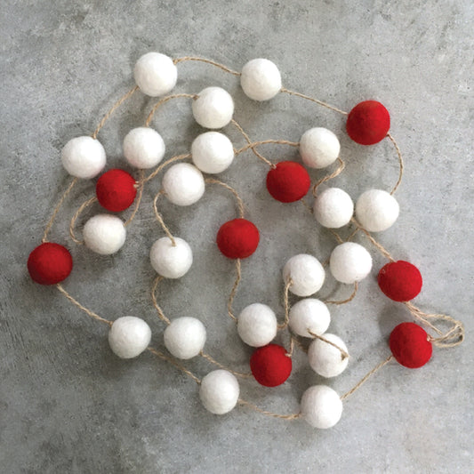 Red Pompom Garland