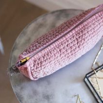 Rose Pink Quilted Velvet Bag